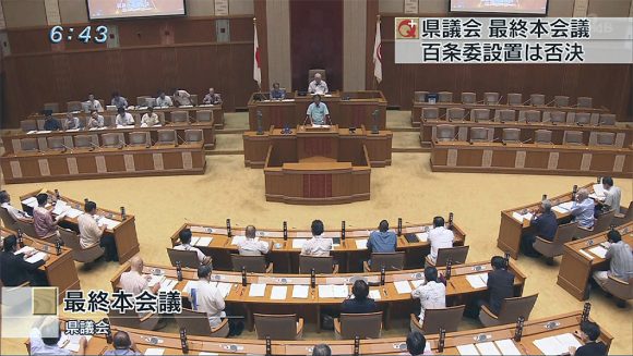承認取り消しの百条委設置を否決