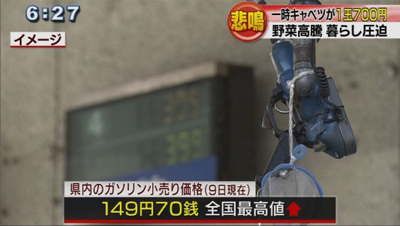 物価値上がり!家計は悲鳴!