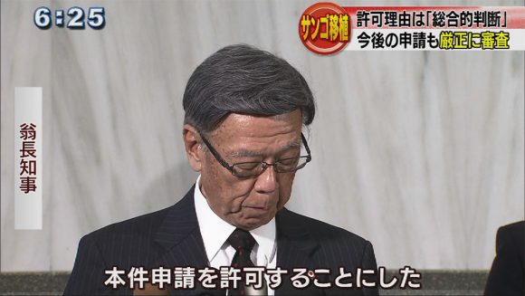 サンゴの移植許可 知事「総合的に判断した」