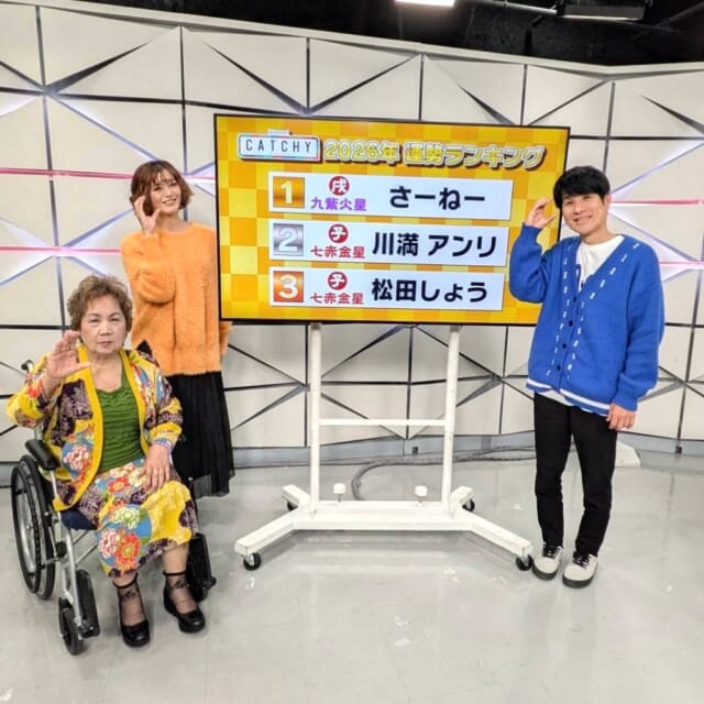 ＼今日のCATCHY／

🎍2026年あけましておめでとうございます🎍
今年もCATCHYをよろしくお願いいたします❣🐎

新年最初のアンリッスン👂コーナーのゲストは、東洋易学学会 沖縄本部長の虹水先生！✨
今日は虹水先生に『2026年強運の生まれ年ベスト3』と『CATCHYレギュラー陣の2026年運勢ベスト3』を発表していただきました‼
さらに今年のラッキーカラーとラッキーナンバーの発表も❕
今年の目標を達成するヒントを教えてもらいました♬

詳しく占ってもらいたい方は、沖縄市のプラザハウス2階にある「易の館」にて占いの予約受付中です🔮

#イマココlive は那覇市の首里観音堂へ📹
ここ首里観音堂には今年の干支、午の守り本尊『勢至菩薩』があるとのこと！✨
年女・年男のみなさんはお参りすることで運気アップ!!👐
年男の仲本くんも、お参りと今年の運勢を占うおみくじを引きました❕その結果は...!?👀

見逃し配信サイト
「Quebee/キュエビー」からも見ることができますよ〜📱💯
みなさんチェックしてみてくださいね！🔍

CATCHYは月～金曜16:15～生放送！ぜひ見てね👀

･････････････････････････････････････････
『今より“ちょっとだけ”よくなる』情報をお届け
あなたの生活により添った、
手が届きそうなシアワセ、情報、知しきを
@cathy.qab
･････････････････････････････････････････

#okinawa #qab #沖縄 #catchy
#視聴者プレゼント #福袋 #新年 #2026年 #午年 #易の館 #占い #東洋易学 #今年の運勢 #虹水 #首里観音堂 #初詣