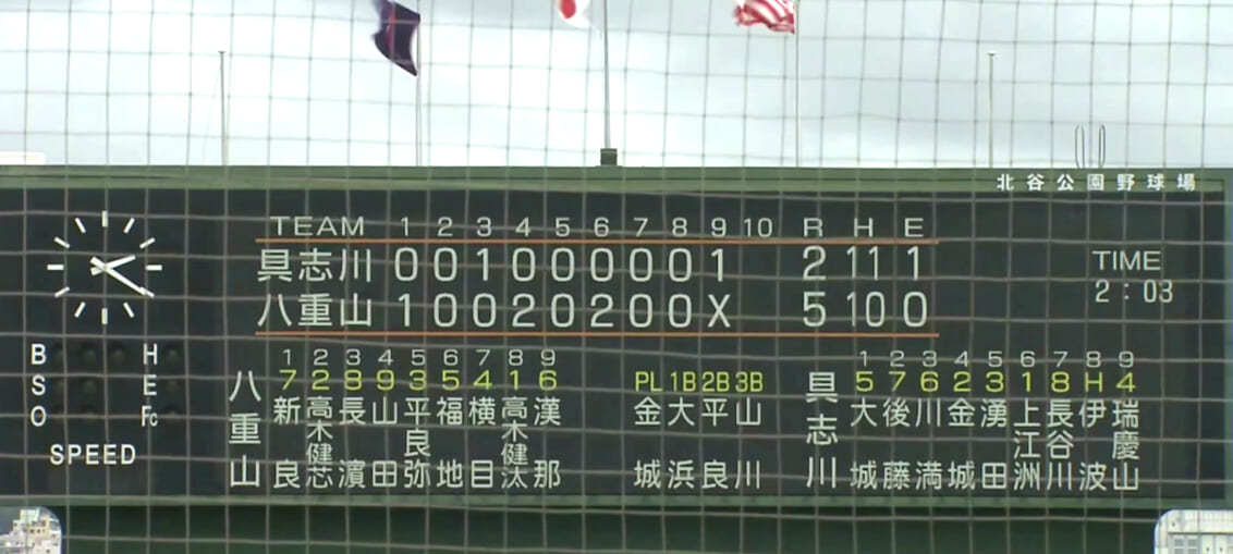具志川 2 - 5 八重山