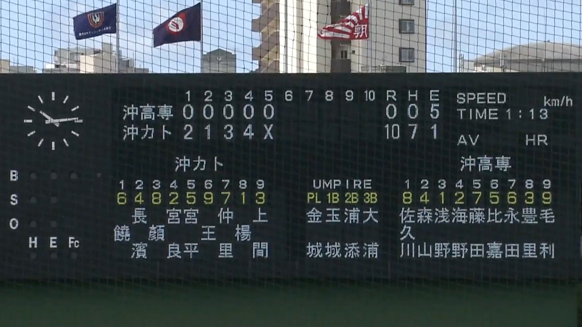 沖縄高専 0 - 10 カトリック