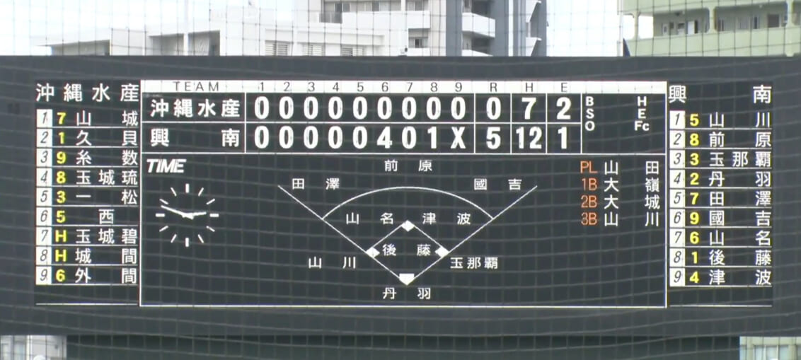 興南 5 – 0 沖縄水産