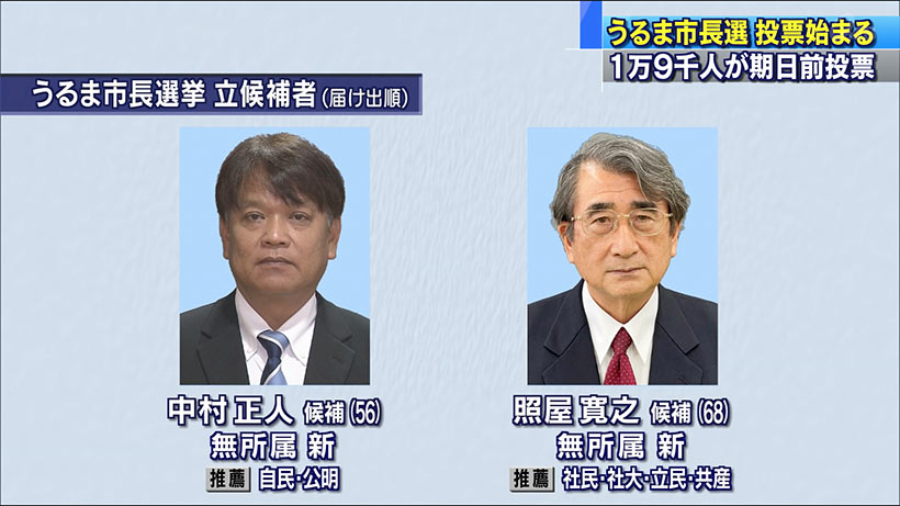 うるま市長選　投票始まる