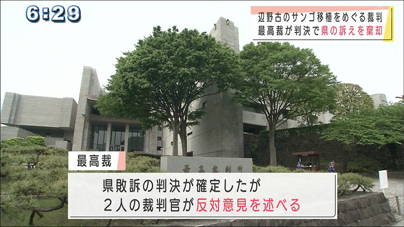 辺野古のサンゴ移植訴訟で最高裁が県の訴えを棄却