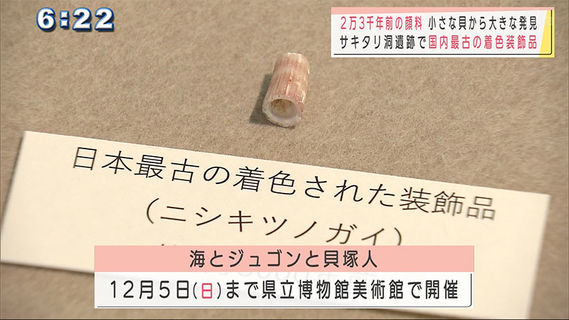 ２万３０００年前に顔料　国内最古の着色装飾品