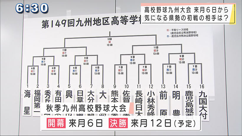 九州高校野球　組み合わせ抽選会