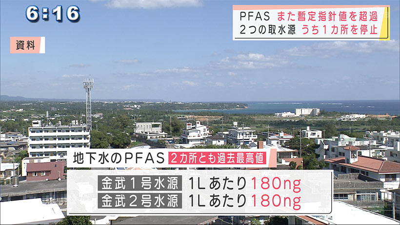 金武町　水道水のＰＦＡＳ再び暫定指針値超過　キャンプ・ハンセンが原因の可能性