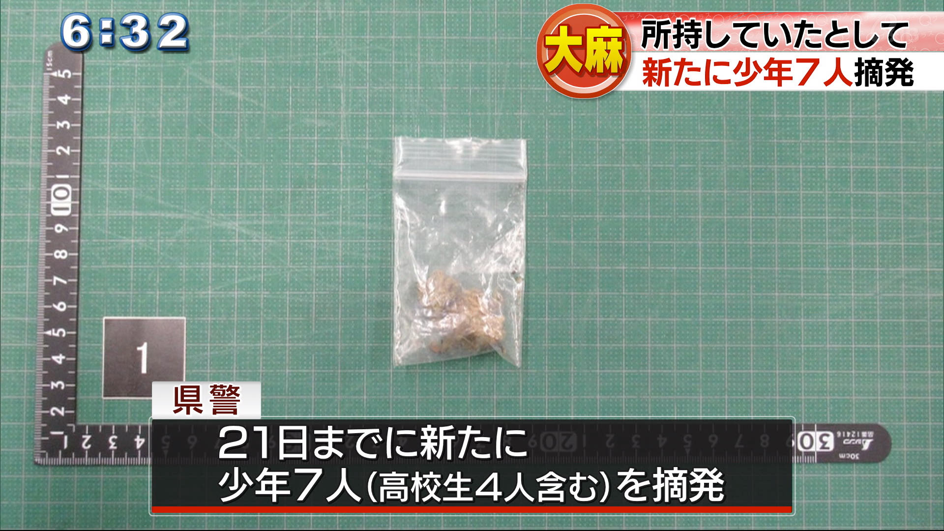 大麻事件　新たに少年７人を摘発