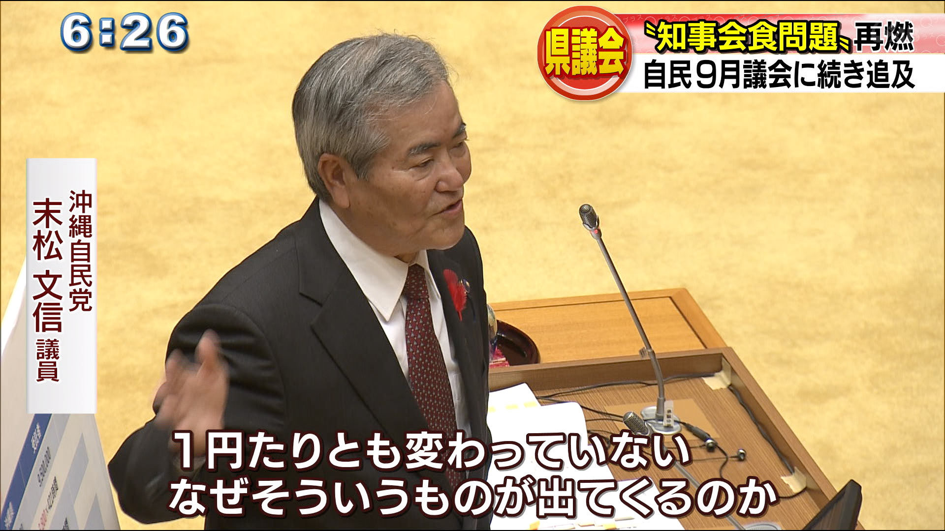 県の想定より少ない回数で万国津梁会議を実施すると、業者が計画していたにもかかわらず県はなぜ想定通りの金額で契約したのか指摘しました。