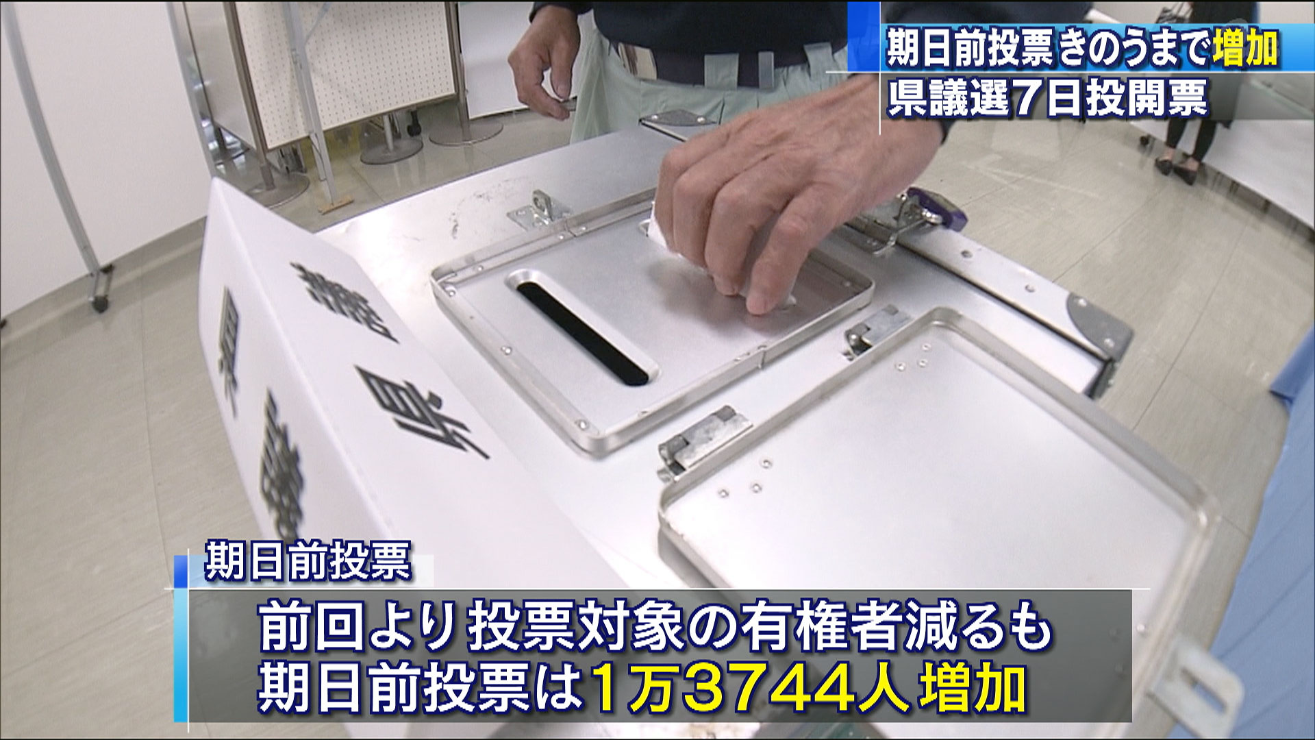 県議選 期日前投票 前回より増加