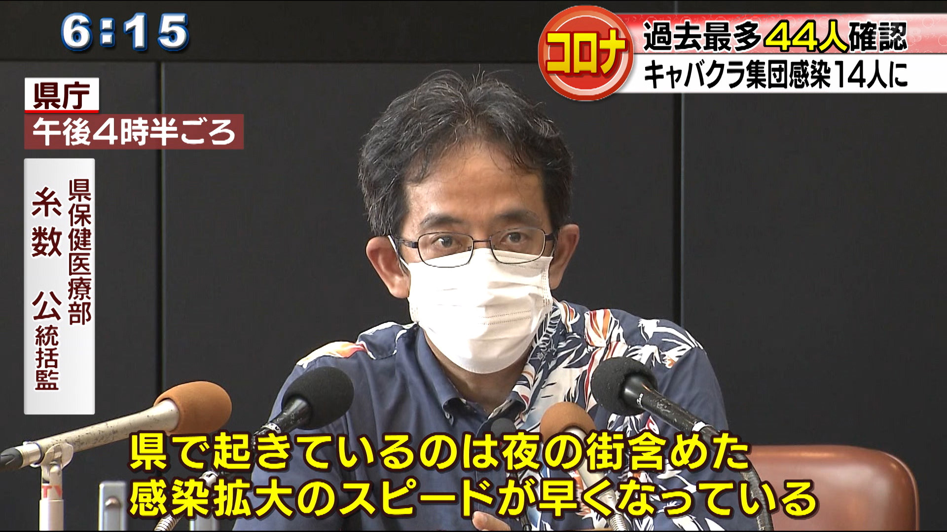 県内感染者４４人過去最多