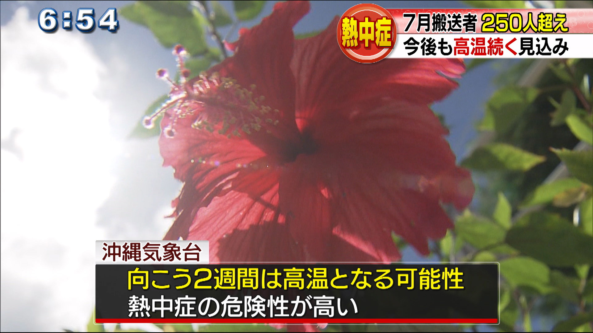 ７月の熱中症搬送者２５６人　今後も高温続く