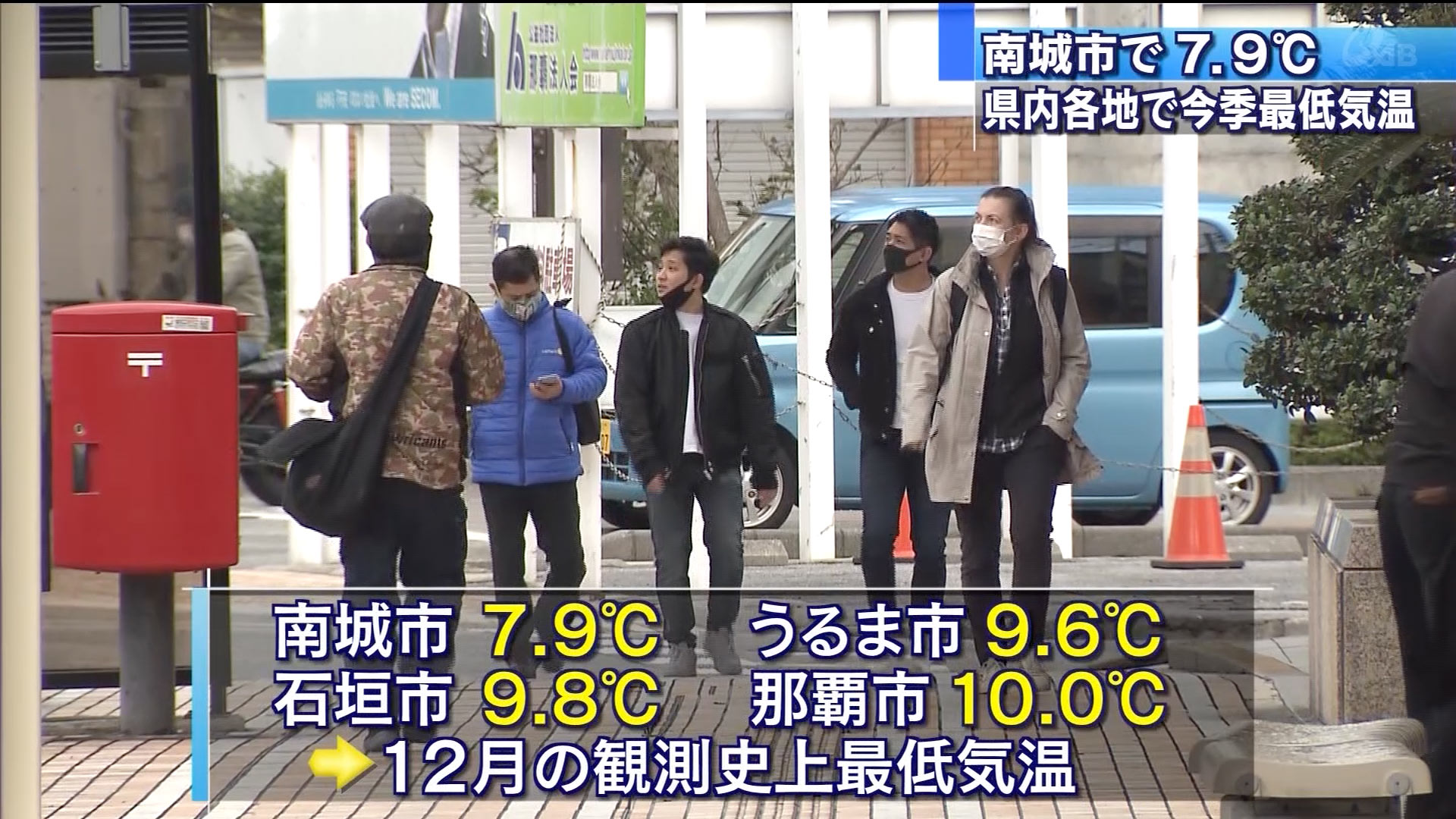 南城市で７.９℃