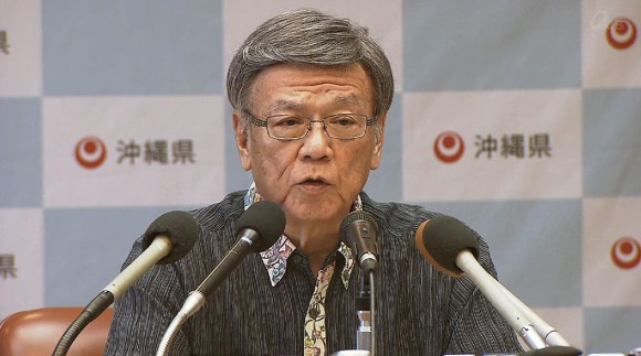 辺野古の早期調査求め知事会見