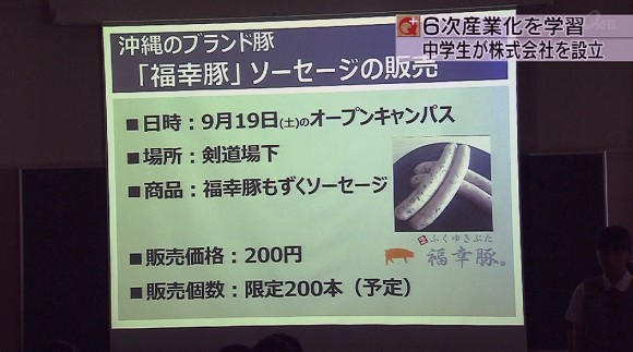 次世代型総合学習で中学生が起業