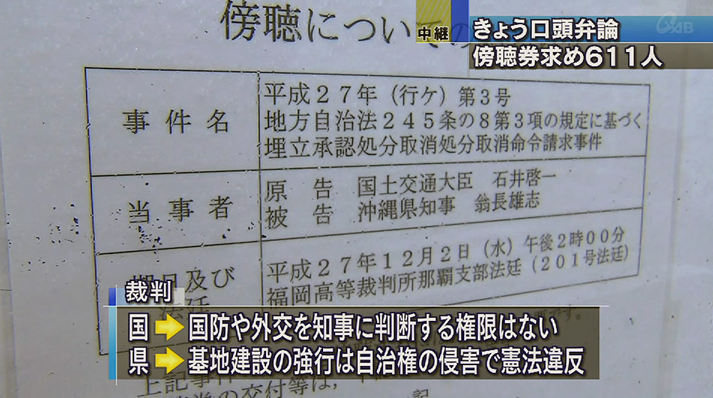 代執行訴訟・12月２日午後開廷