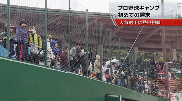 プロ野球キャンプ初めての週末賑わう