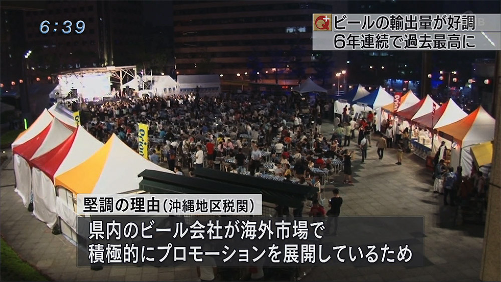 ビールの輸出量６年連続過去最高に