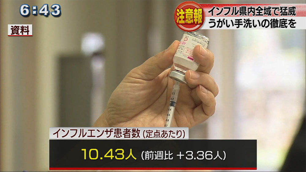 県全域にインフルエンザ注意報を発令