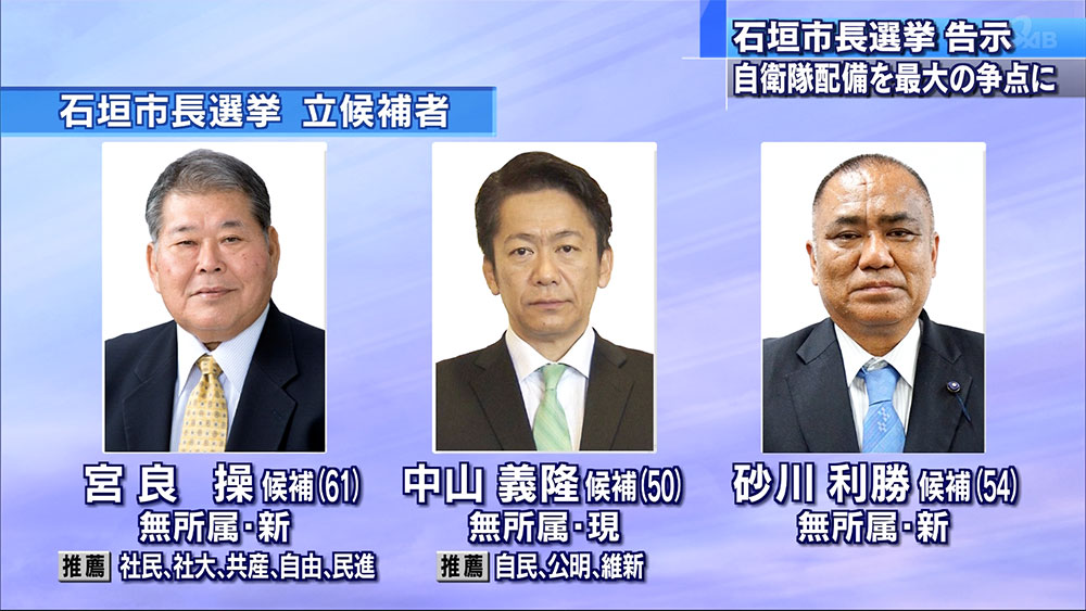 石垣市長選挙告示