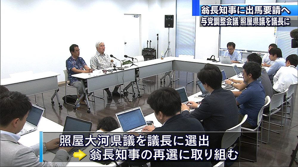 知事選に向け調整会議議長に照屋大河県議を選出