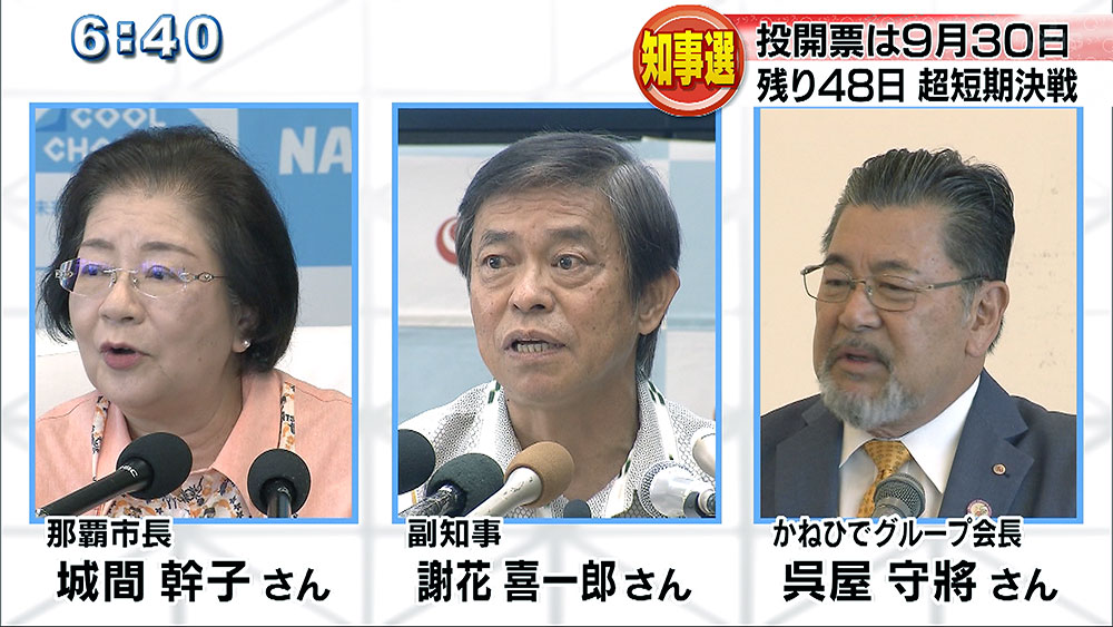 超短期決戦へ　知事選９月３０日に投開票