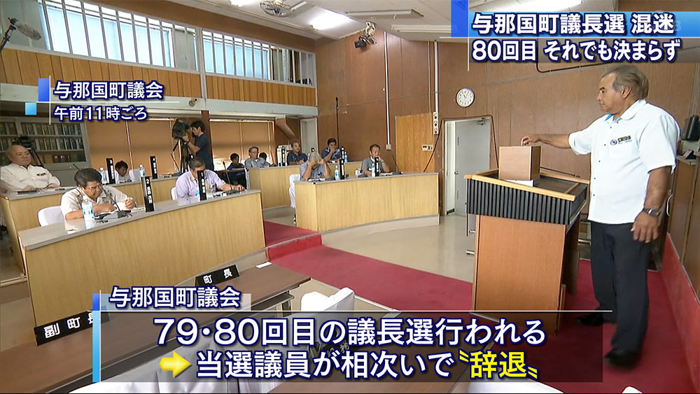 与那国町議会議長選挙８０回目を迎えるも決まらず