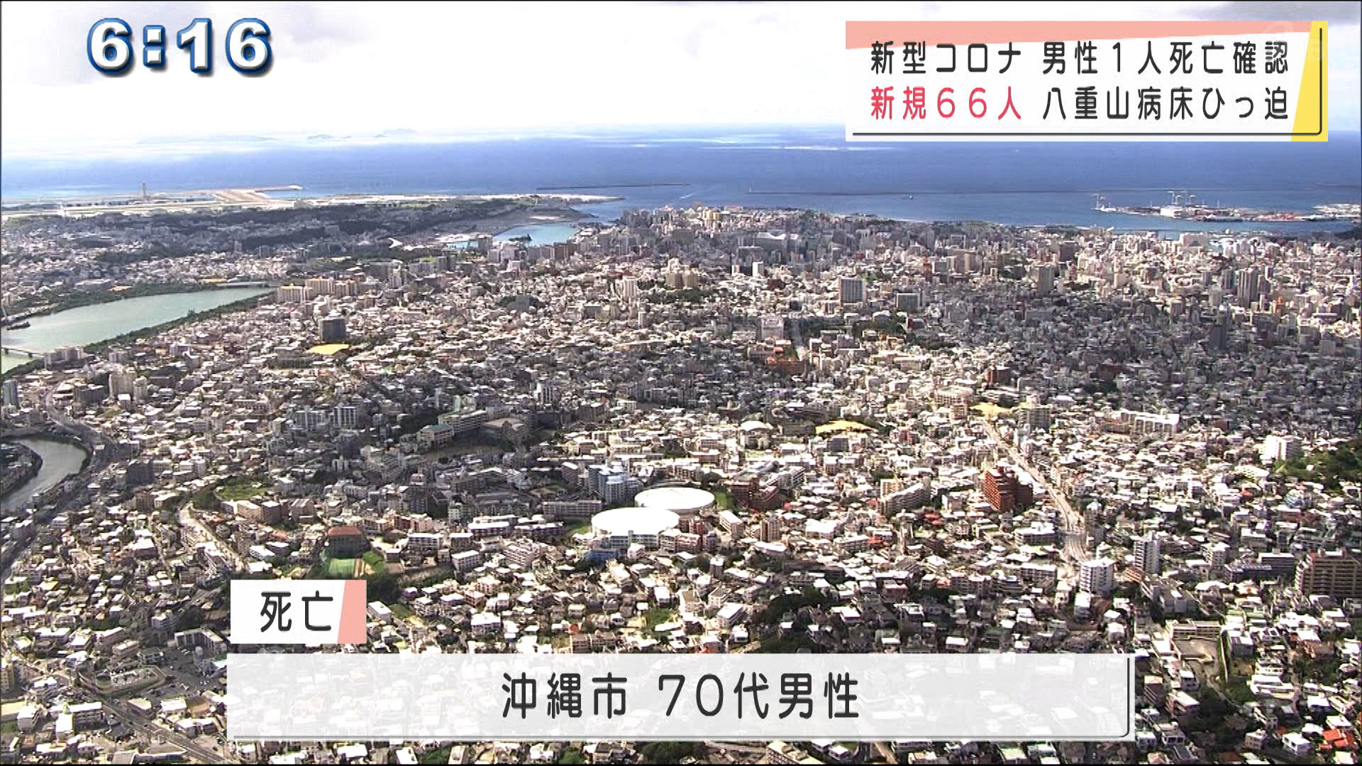 沖縄・新型コロナで今日１人の死亡確認