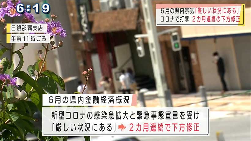 沖縄県内　６月の景気「厳しい状況」下降修正