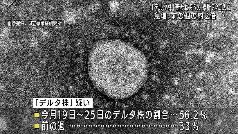 新たにデルタ株疑い95人