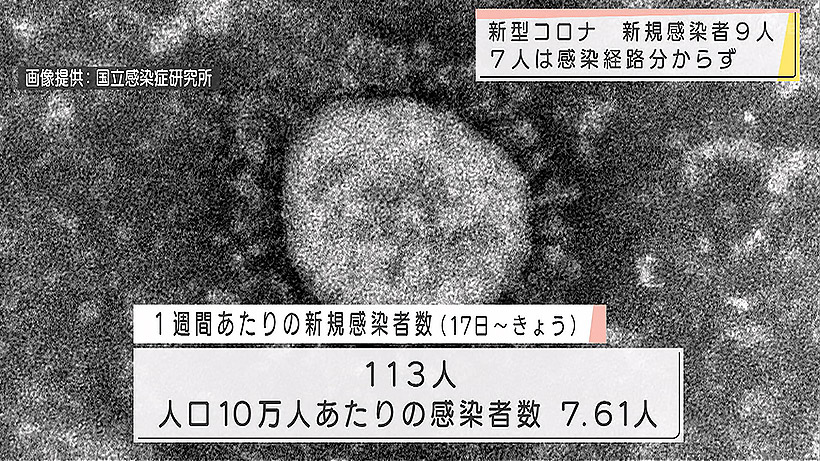 23日の新型コロナ 新規感染9人