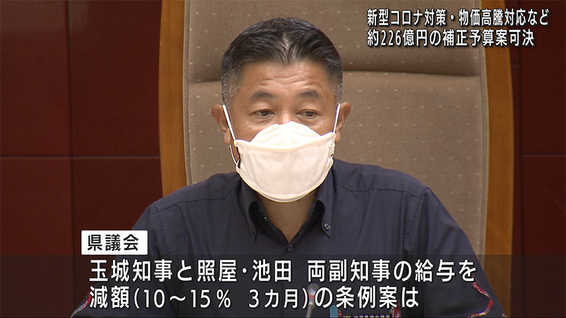 県議会　約２２６億円の補正予算案を可決