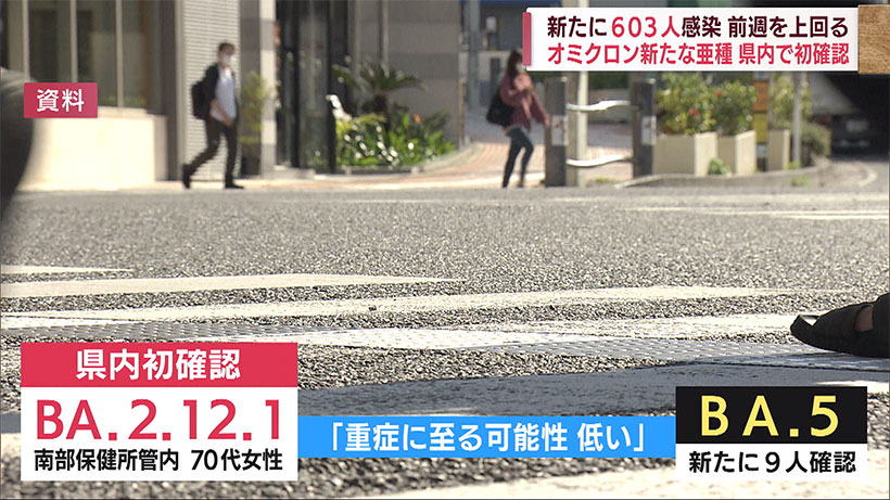 沖縄 オミクロン新たな亜種を初確認 新たに６０３人感染