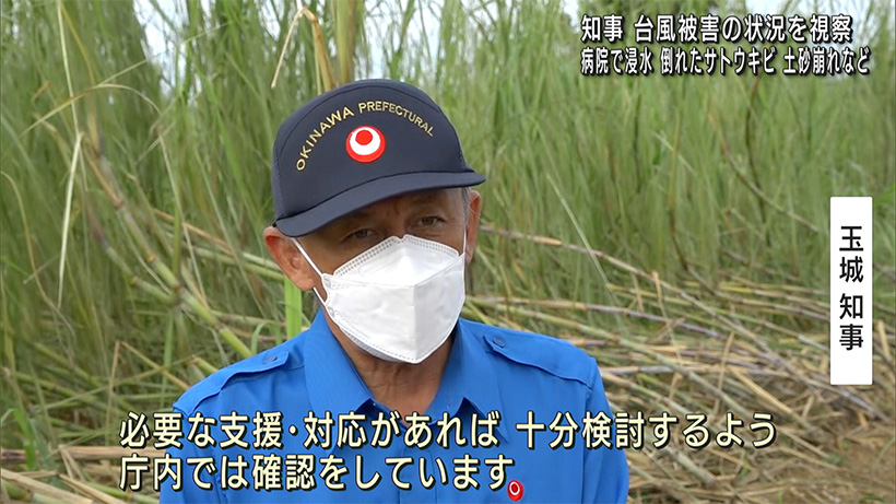 知事が石垣島の台風被害を視察