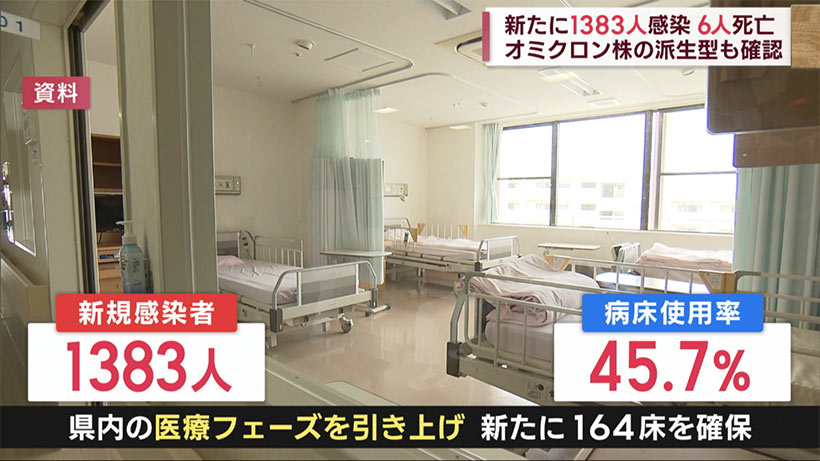 沖縄　新型コロナ新たに１３８３人感染６人死亡　新たな派生型も…
