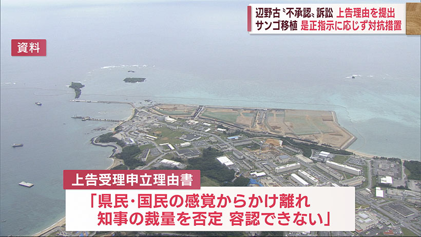 辺野古２訴訟で県が上告受理申立理由書を最高裁に提出＆サンゴ移植の是正指示に対抗措