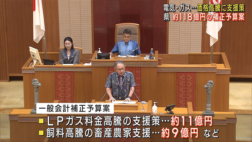 沖縄県議会６月定例会が始まる 　電気・ガス料金高騰の支援策に約１１８億円の補正予算案