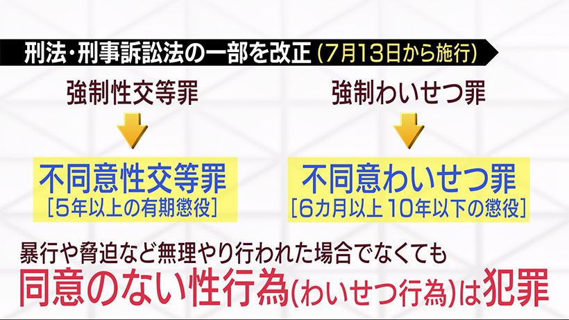 県内初の「不同意わいせつ罪」性犯罪の見直しで刑法はどう変わった？