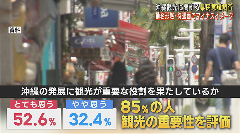 沖縄観光の県民意識調査 勤務形態や待遇に不安抱える人多く…