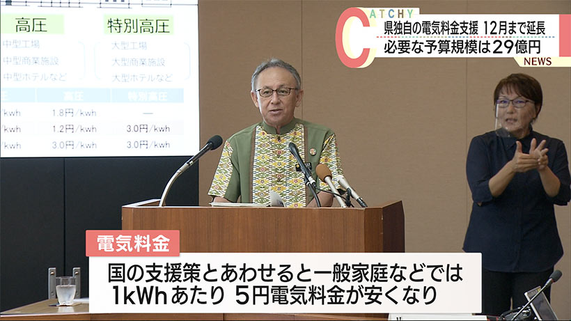 県独自の電気料金支援を１２月まで延長