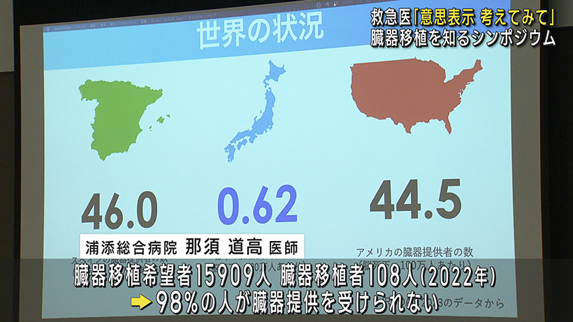 「意思表示 考えてみて」沖縄・那覇市で臓器移植を知るシンポジウム