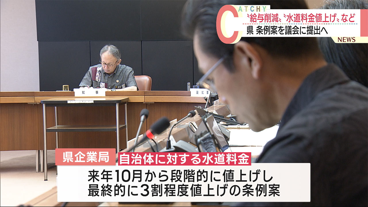 県　水道料金値上げや三役の給与減額の条例案などを県議会に提出へ