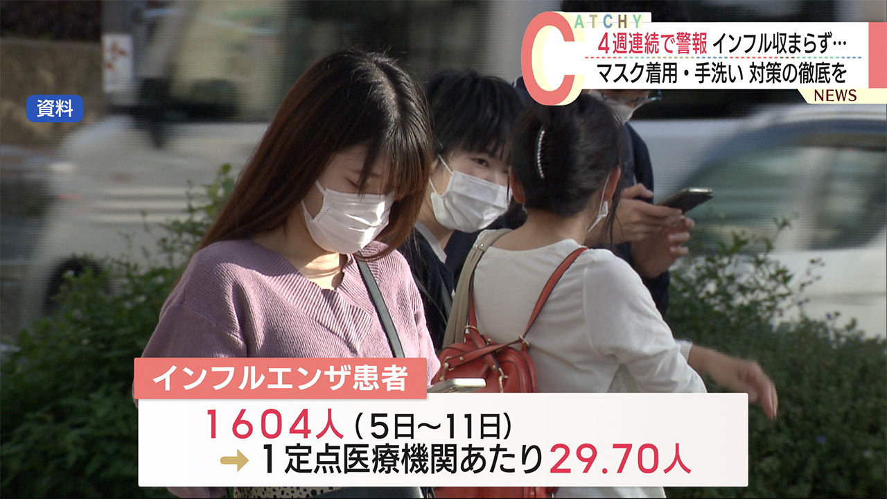 インフル「警報」４週連続で継続　沖縄県内で依然流行続く