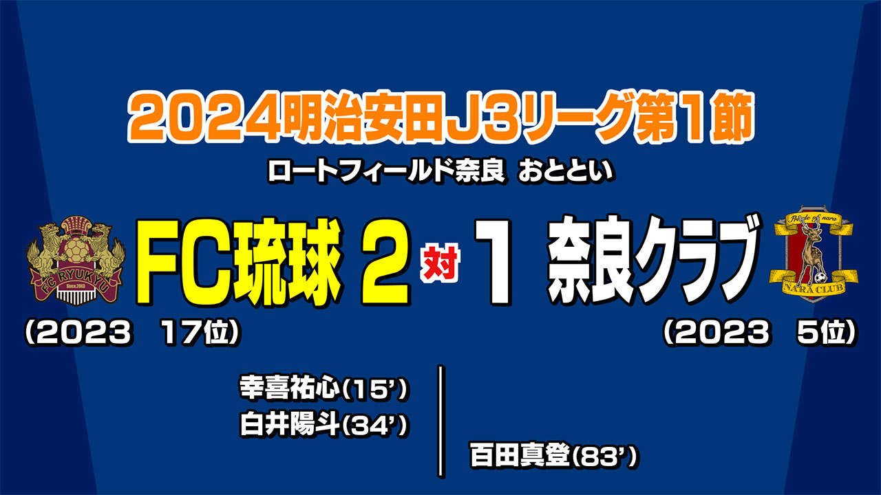 FC琉球　2024開幕戦勝利！