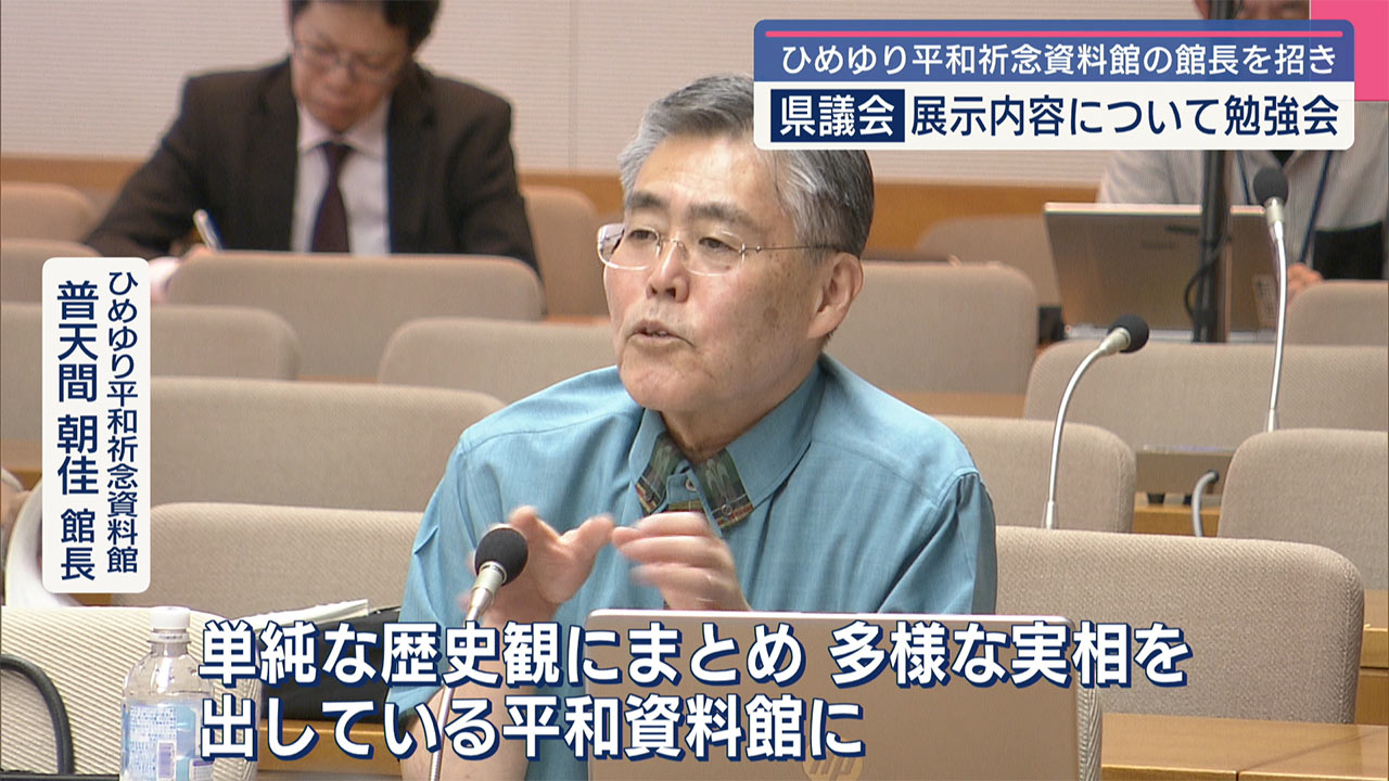 西田発言で沖縄県議会が勉強会/ひめゆり館長聞き取り