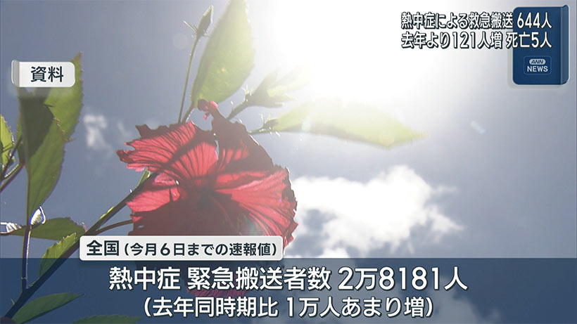熱中症による緊急搬送 速報値で644人