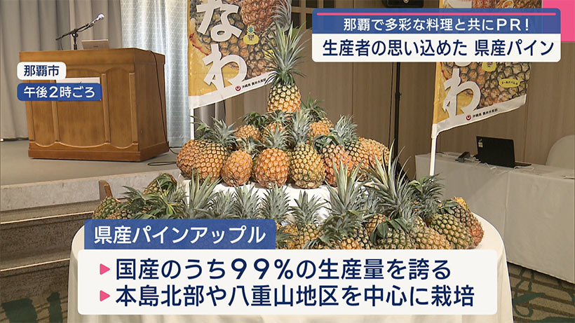 県産パインアップルをＰＲ/周知に向けたイベント/生産者が「旬の見極めかた」など語る