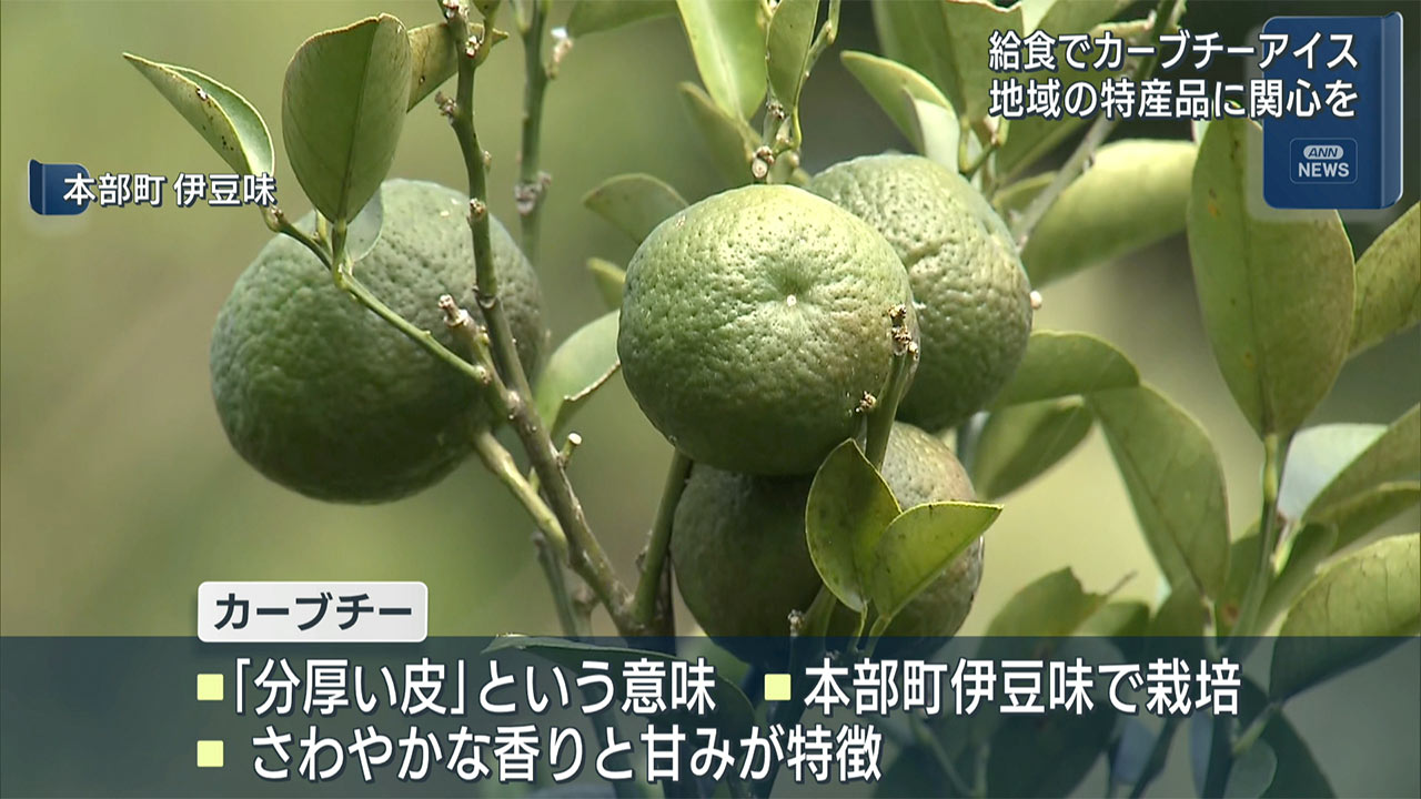地元の生産者らが提供／学校給食に「カーブチーアイス」