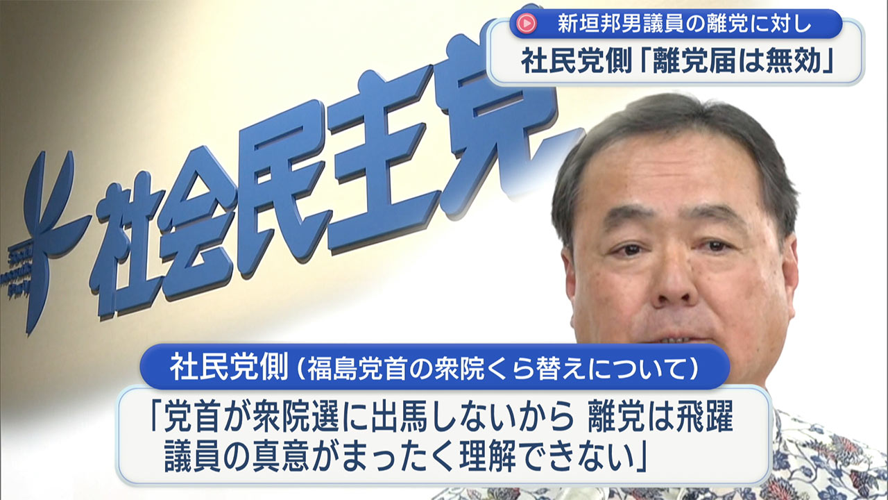 社民党幹事長が談話で新垣衆院議員の離党届は「無効」
